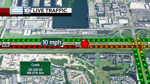 Crash on SR-836 EB at NW 87th Ave #traffic #miami https://t.co/GhV5UocO1X