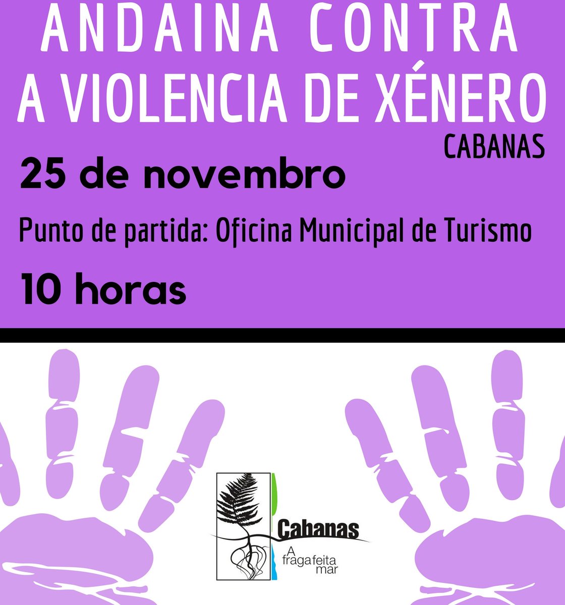 afragafeitamar's tweet photo. El Ayuntamiento de #Cabanas convoca a vecinos y vecinas a la I Andada  contra la #ViolenciaDeGenero #AFragaFeitaMar https://t.co/I6WDrn5tpT https://t.co/gzyK5HBDja