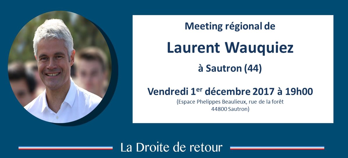 Republicains_49's tweet photo. . @laurentwauquiez sera en Loire Atlantique le 1er décembre prochain. Venez l'écouter. #ElectionPrésidenceLR https://t.co/PZcFV4ZLsi