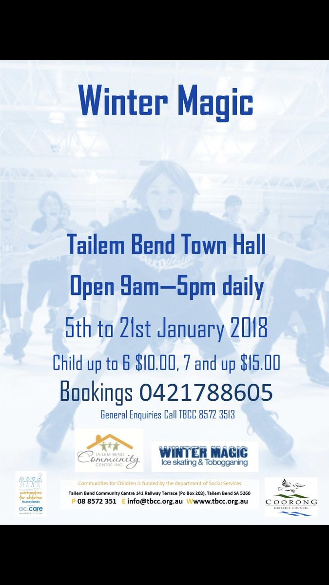 TBCC_EST_1987's tweet photo. TBCC brings Ice skating to Tailem Bend!!! https://t.co/sQtVVaFNXP
