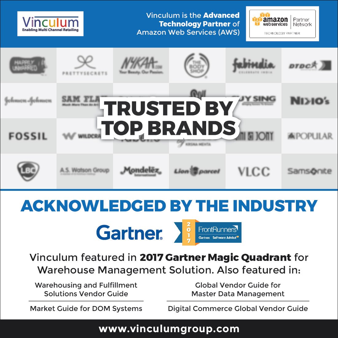 Vin_Omnichannel's tweet image. Vinculum is trusted by top brands for its end-to-end #SaaS solution. Know how we are enabling the #eCommerce ecosystem to turbocharge their businesses– goo.gl/hmwiWo
#Trusted #Retail #Software #Technology #OnCloud #AWS #Gartner #SoftwareAdvice #DaVinningCode #Vinculum