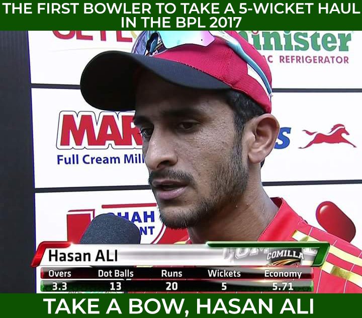 SYEDUsmanShah94's tweet photo. .@RealHa55an produces yet another fiery display of fast bowling, taking 5 wickets for just 20 runs! All of his wickets were bowled. Brutal stuff in the #BPL from our #ZalmiExpress and World No. 1 ODI bowler. #ZalmiChampions https://t.co/SClRqmb2Yz https://t.co/r9Hy30vOuq