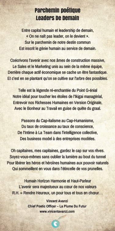 AHumanOdyssey's tweet photo. Salon #InnovCom : Key Note Inspirational Leadership - Devenez un #LEAD Leader Eclairé Authentique de Demain avec les #4H du Leadership et le parchemin poétique du #CapHumanisme  https://t.co/TcxLyJQ446 #ChiefPoeticOfficer #LeadershipInspirant #PointGénial #DiscoursPoétique https://t.co/C9xlRc8Wxf