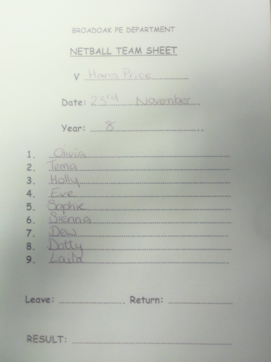 Check out this weeks fixture sheets: