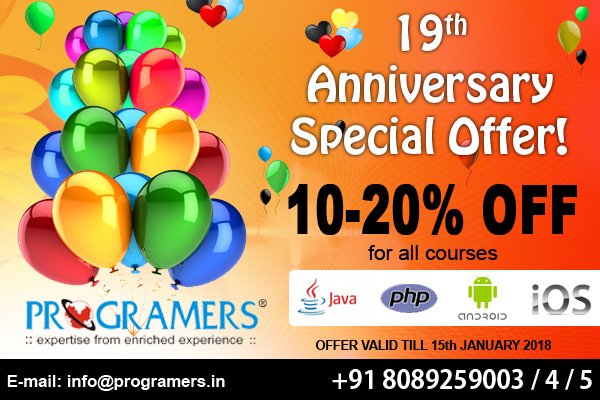ProgramersIndia's tweet photo. #Programers #Anniversary #specialoffer
#Best_software_training https://t.co/sxZKjYsahT