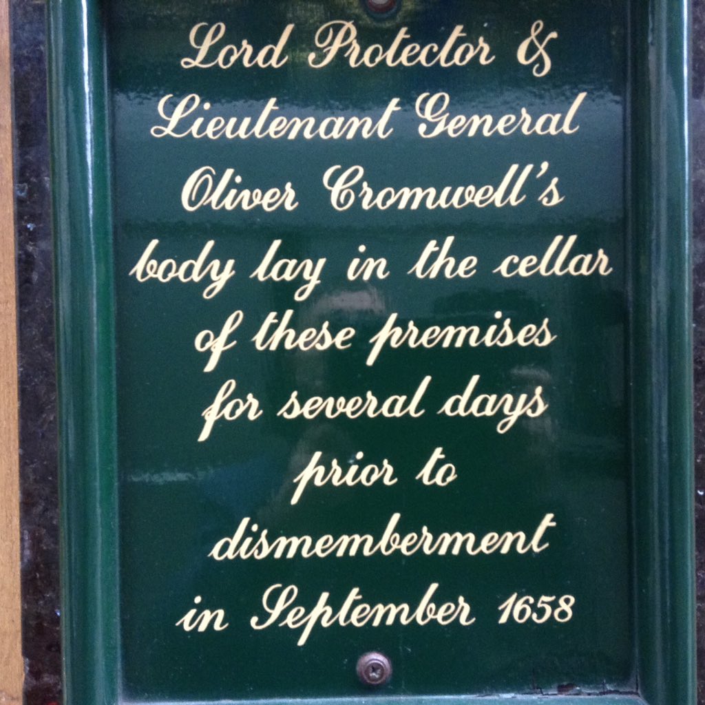 Mari0sLondon's tweet photo. In which London pub's yard was the body of Oliver Cromwell reportedly stored overnight? First correct answer wins a free ticket on my Historic Pub Walk Wed 22nd Nov (7pm, Holborn tube, High Holborn exit). #MondayMindbender #pubwalk #LoveLondon https://t.co/SO8XoiJYIx