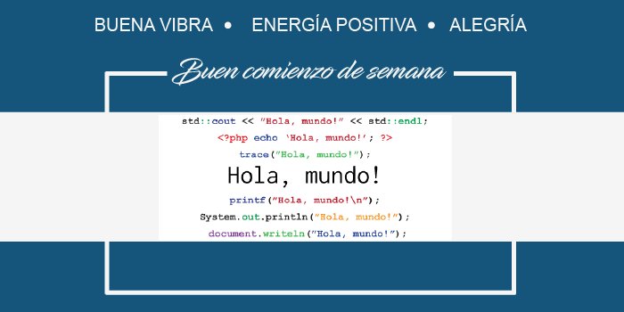 Powersite's tweet photo. ¡Buen comienzo de Semana! #positivo #Programación #HTML #Mundo #hola #Lunes #buenLunes #semana https://t.co/dd0IxAItYc