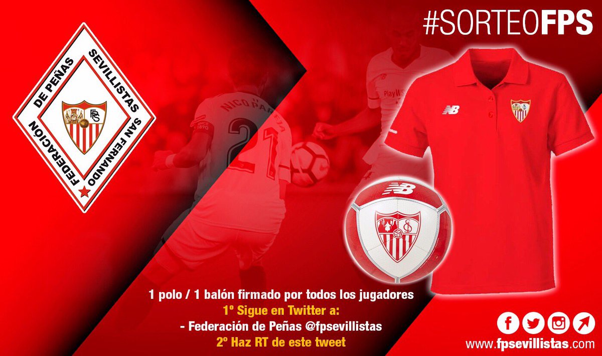 fpsevillistas's tweet photo. Esta semana sorteamos un polo del @SevillaFC y un balón firmado por los jugadores. Para participar:
1) Sigue a @fpsevillistas.
2) Haz RT de este mensaje.

#SorteoFPS https://t.co/pP3G7NfvtG