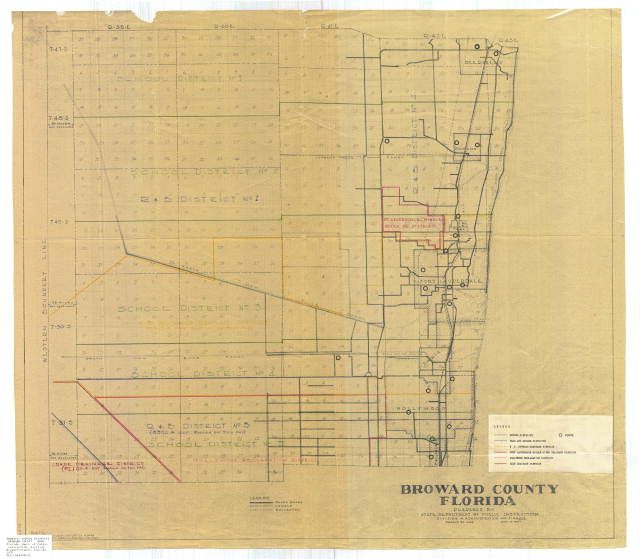 OldDavieSchool's tweet photo. A colorized 1937 map of @BrowardCounty school districts. Map courtesy of the State Library and Archives of Florida #MapMonday #archives #odshm https://t.co/aZ0qT9pcAO