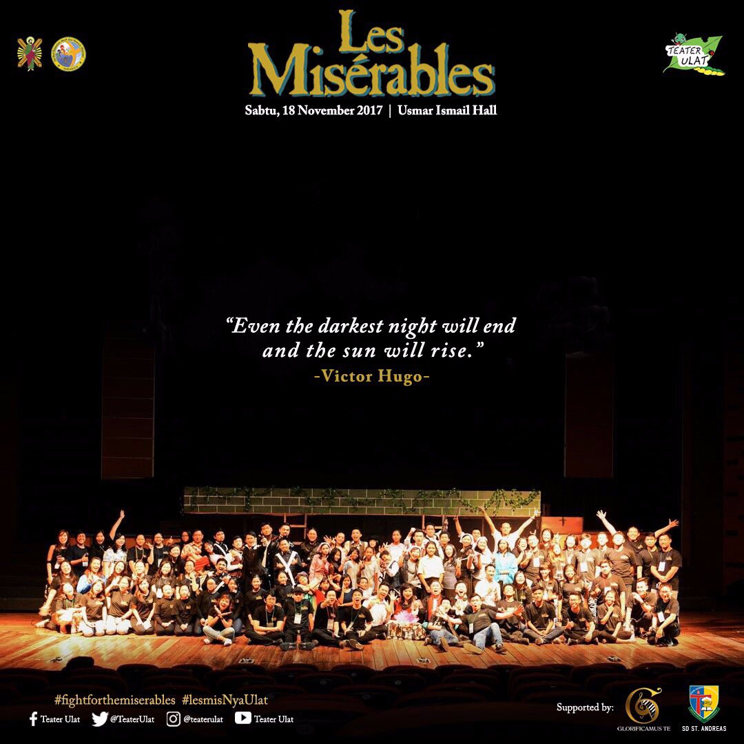 Thank you for all participants!!
.
TEATER ULAT 8th Production
.
“LES MISERABLES”
.
.
.
#fightforthemiserables #lesmisNyaUlat #teaterulat