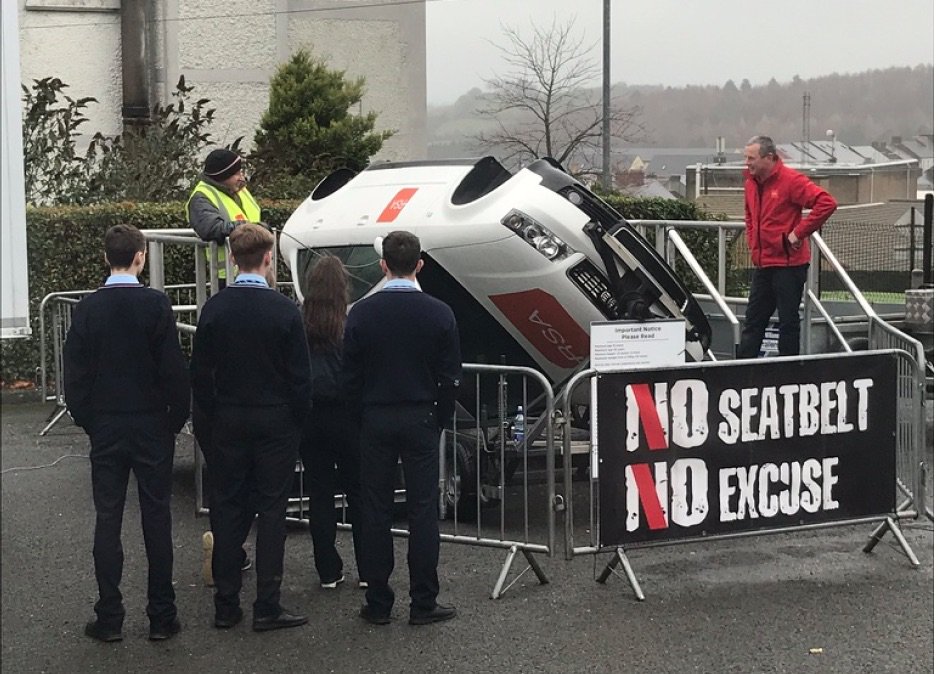 OLSSBlayney's tweet photo. A fantastic Road Safety Awareness Day is taking place on site @OLSSBlayney provided by @RSAIreland for our 4th, 5th and LCA students #DriversOfTomorrow #DriverAware #EyesOnTheRoad @GardaTraffic https://t.co/79caM9xXod