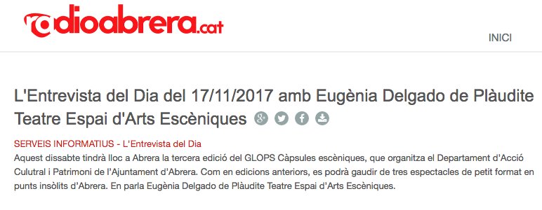 PlauditeTeatre's tweet photo. Radio Abrera entrevista a la nostra directora Eugenia Delgado per parlar de #GLOPS #CàpsulesEscèniques d' #Abrera
@bibabrera @abrerapapeleria @CasalJoveAbrera https://t.co/r2X8SzKJY5 https://t.co/AsuWdDXX4W