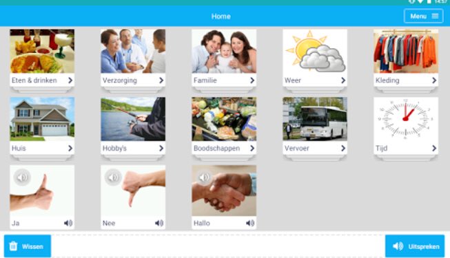 ‘Express me’, een app waarmee je de woorden kunt opzoeken.        Gratis voor Android tablets, bekijk het filmpje of download de app gelijk!        youtube.com/watch?v=OjX6q9… /    download; play.google.com/store/apps/det…