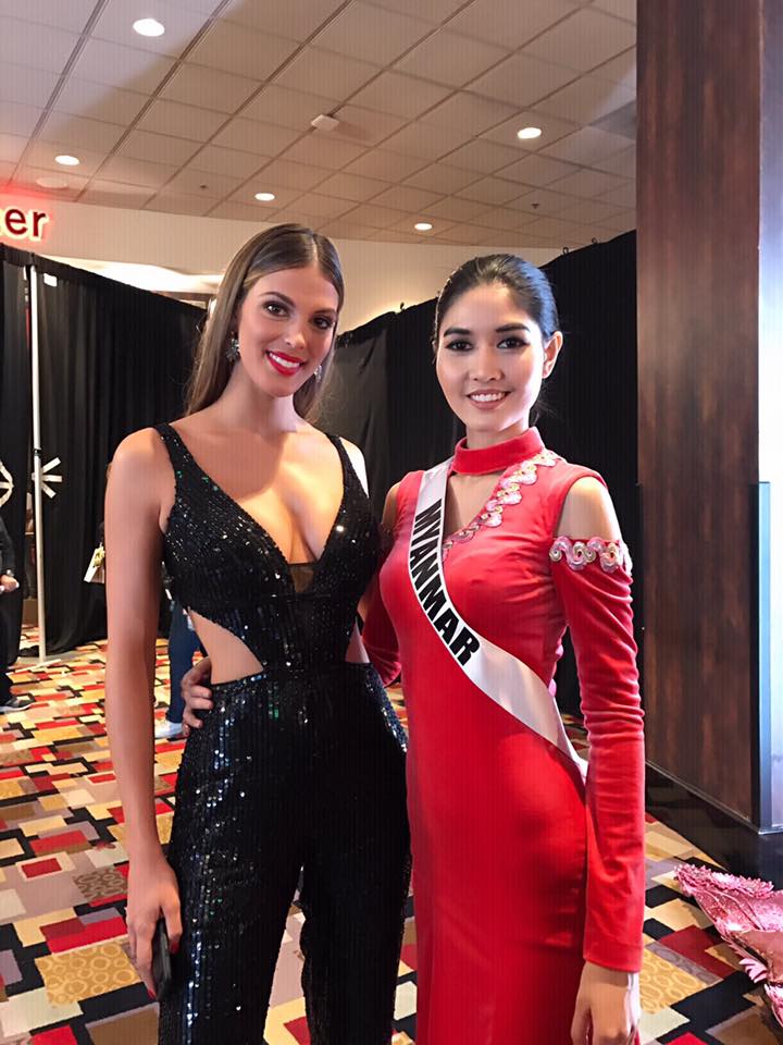ThanZun's tweet photo. 🇲🇲 with Miss Universe 2016 Iris Mittenaere <3 
#MissUniverse #Myanmar https://t.co/CJtP3IfyG1