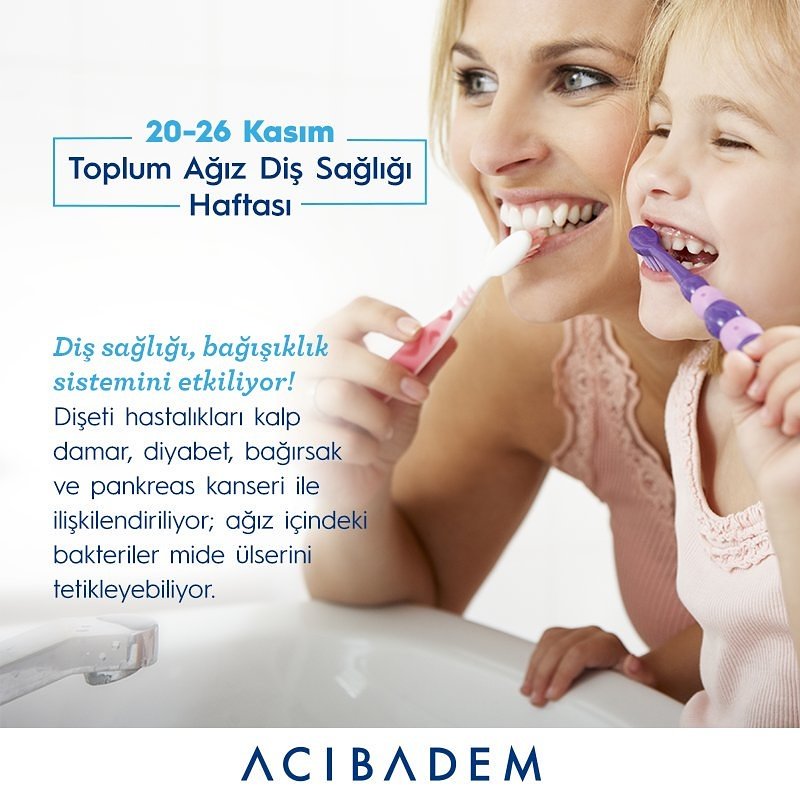 Sağlıklı ağız ve diş sağlığı için, 6 ayda bir kontrollerinizi yaptırmayı ve her gün dişlerinizi fırçalamayı ihmal etmeyin.
