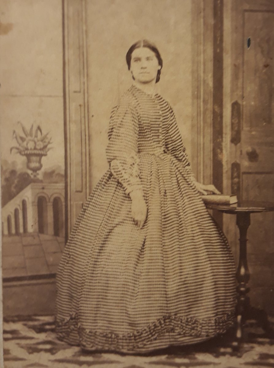 HeritageWSHC's tweet photo. Studio portrait of Mrs Duncan, first lady superintendent of College of Sarum St Michael with classic mid 19th century hoop skirt #archivecatwalk #exporearchives #fashion https://t.co/ukhMIaGuAd