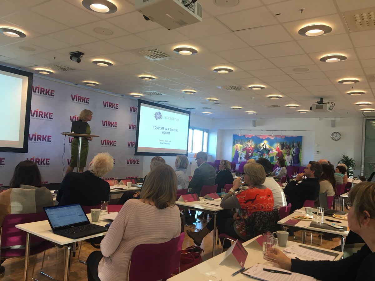 Incomingbransjen samlet hos <a href="/virke_no/">Virke</a> på #fagdagincoming i regi av @INreiseliv og @VirkeReiseNo. Adm.dir Deirdre Wells <a href="/UKinbound/">UKinbound</a> forteller hva vi kan lære av deres erfaringer