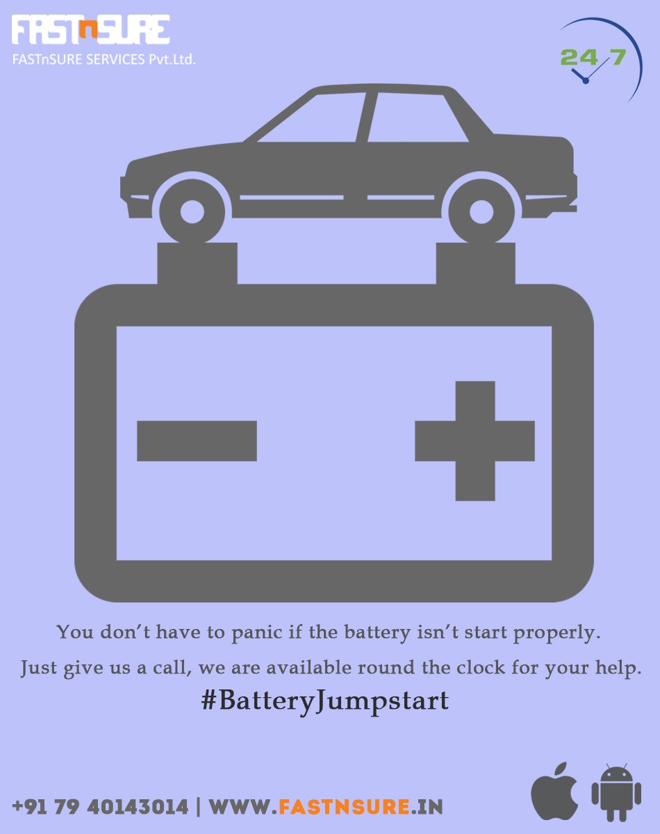 fastnsureindia's tweet image. Next time when your car battery dies, instead of calling friends, Call FNS &amp;amp; get #BatteryJumpStart 24x7 or visit us: goo.gl/xcDULB