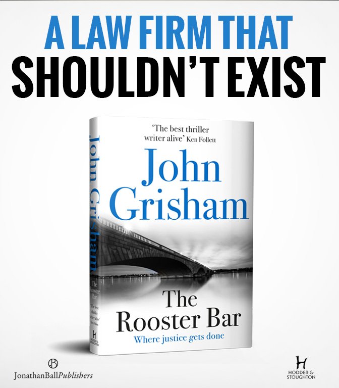 JonathanBallPub's tweet photo. Ingenious, immersive and page-turning, The Rooster Bar is a John Grisham legal thriller bar none.
https://t.co/A4HfCsf9Qh
#RoosterBar #JohnGrisham https://t.co/Vgd8OrNDrJ
