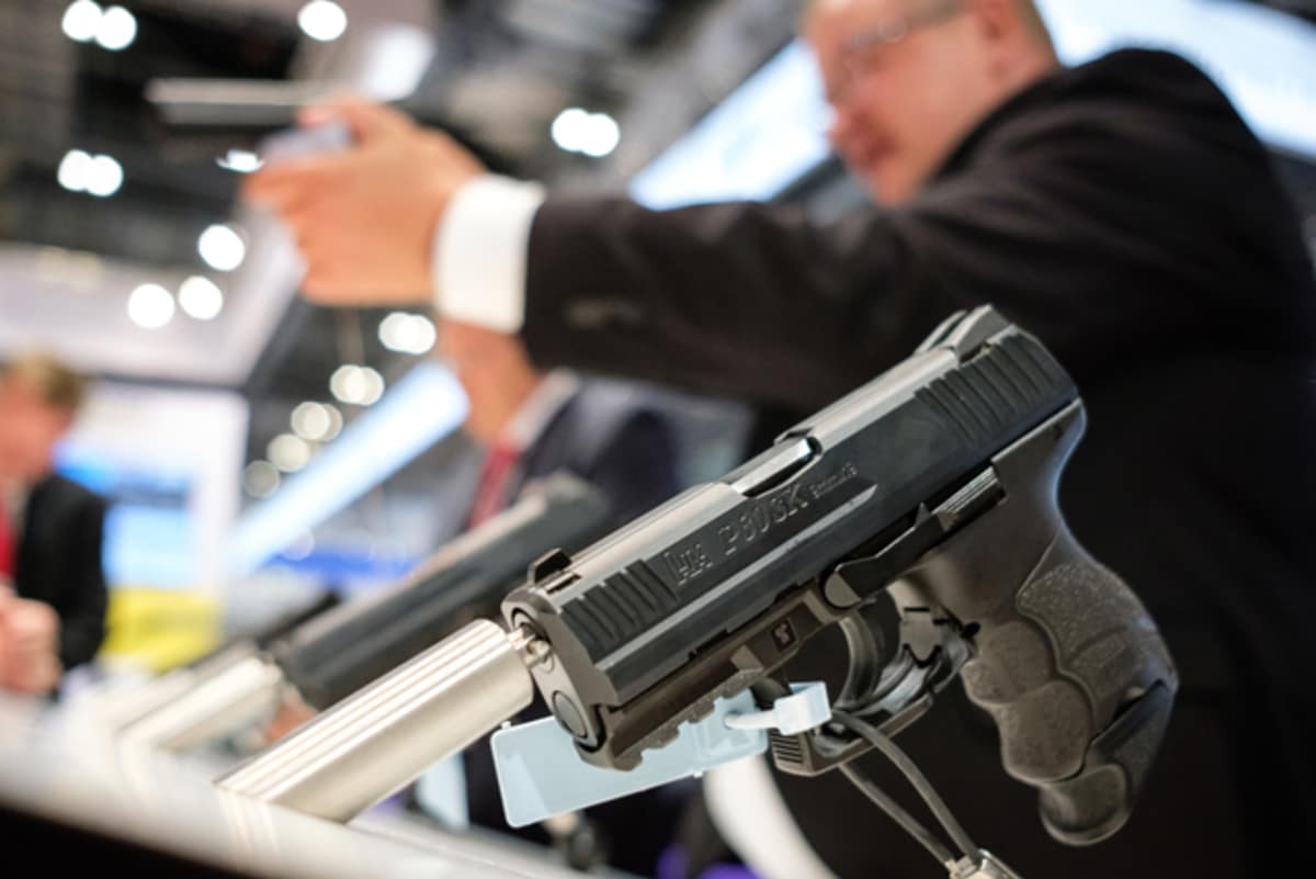 Complex's tweet photo. Proud gun owner caps off his "right to bear arms" speech by accidentally shooting himself in the hand https://t.co/dK2JB62WPq https://t.co/WJ5mH98zif