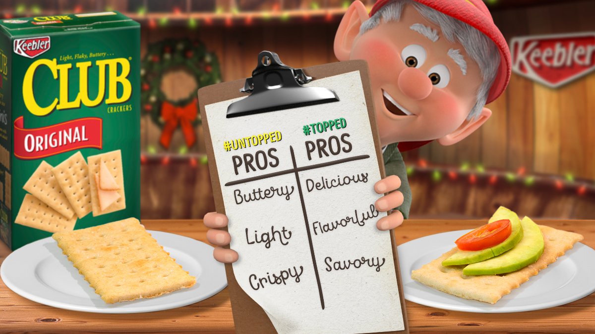 KeeblerUS's tweet photo. Listing their yummy qualities only makes choosing a Club for the holidays harder! #OriginalClub or #ToppedClub – What’s Your Club? https://t.co/glcHjC7Y9f