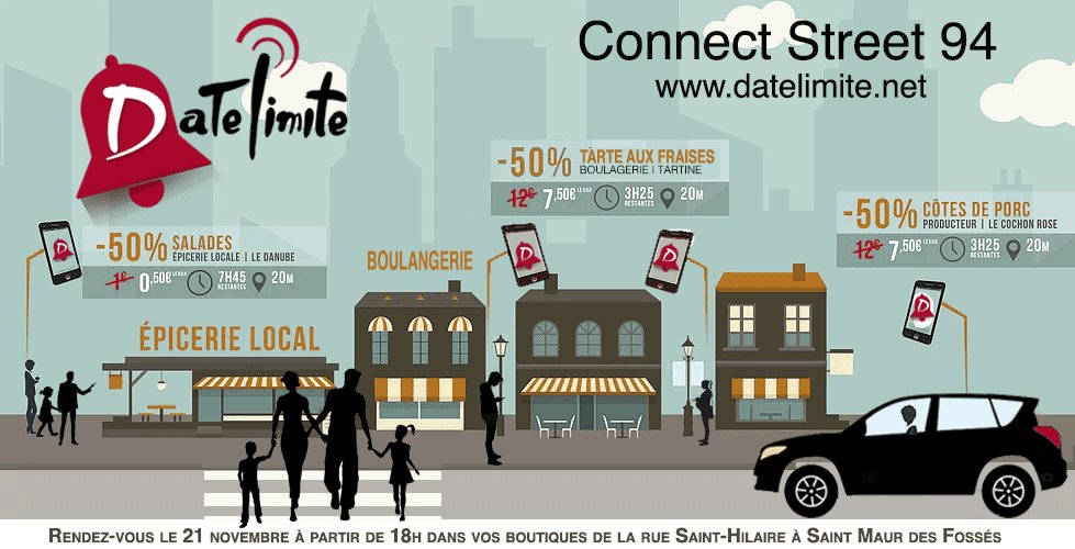 AppDateLimite's tweet photo. Venez nous rejoindre Mardi 21 novembre dés 16H #application DateLimite #Commerce #Digital au #ConnectStreet @SaintMaur94100 rue Saint Hilaire avec  la @CCI94 et les commerçants #SmartCity https://t.co/jYsDJHbHpO