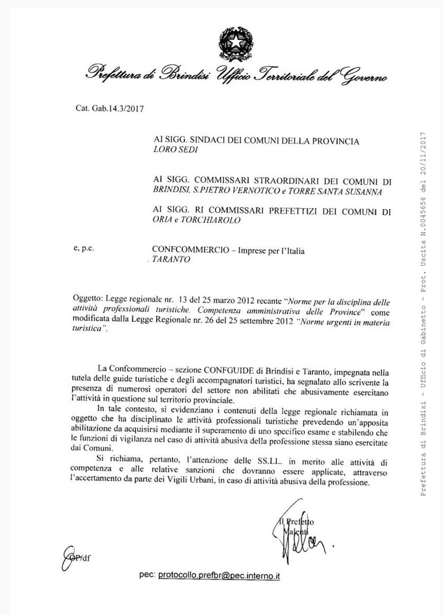 giocolonna's tweet photo. Guide turistiche, stop abusivi. Prefetto di Brindisi ai Sindaci: i Vigili Urbani facciano controlli e sanzionino gli abusivi. #LegalitàMiPiace #Confguide https://t.co/XzNBoupHI5