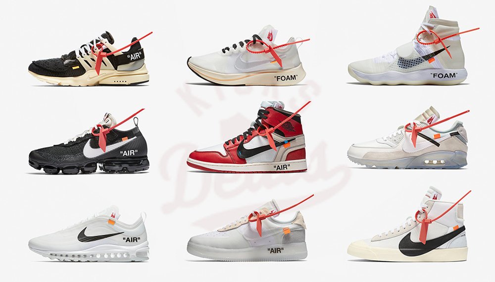 nike off white names