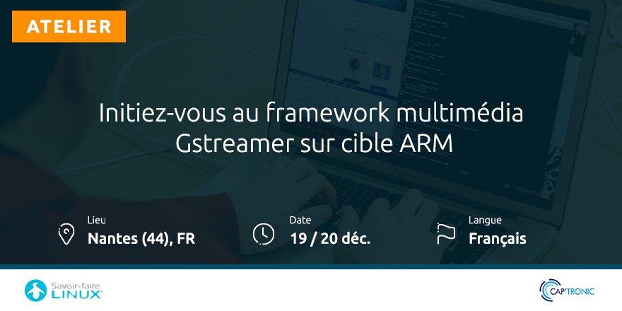 SFLinuxFR's tweet photo. Rendez-vous les 19 et 20 déc. prochain pour une formation sur @gstreamer en partenariat avec @Captronic_ à Nantes ! #gstreamer #captronic #Nantes #atelier https://t.co/8F9AyqoGf2