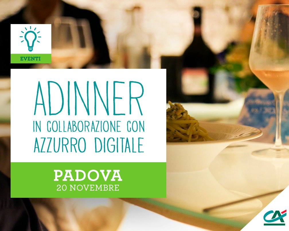 CA_Ita's tweet photo. Roberto Ghisellini, DG #CréditAgricole #FriulAdria e Vice DG #CréditAgricole Cariparma, prenderà parte a ADinner insieme a giovani startupper. La cena è organizzata da @AzzurroDigital, con l’obiettivo di favorire la contaminazione delle idee. https://t.co/bTjfMWQ0aC https://t.co/ahkwW7aRqb
