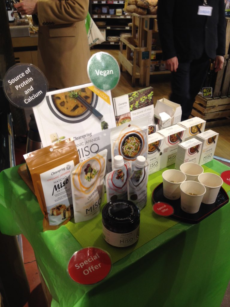 ClearspringUK's tweet photo. We're sampling #MisoSoup @WholeFoodsUK in #StokeNewington #today ! Come and tryπ #JustAddMiso #organic #vegan https://t.co/lEkaSGzdyK