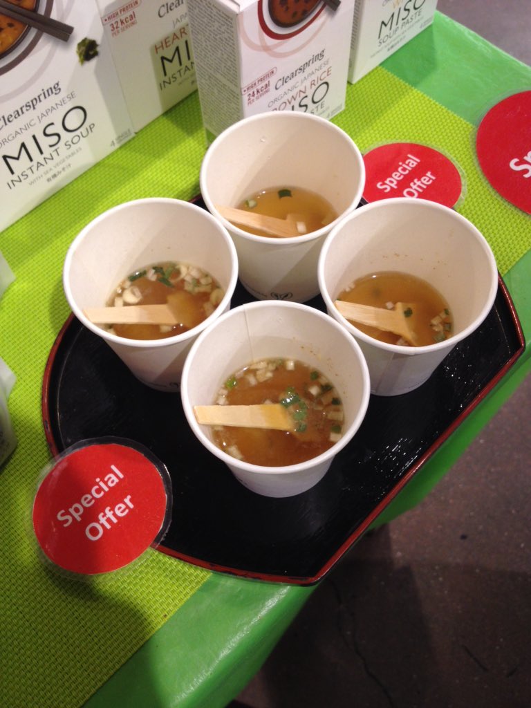 ClearspringUK's tweet photo. We're sampling #MisoSoup @WholeFoodsUK in #StokeNewington #today ! Come and tryπ #JustAddMiso #organic #vegan https://t.co/lEkaSGzdyK