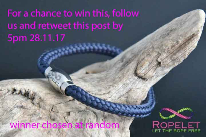 For a chance to #win this Ropelet in our #Competition follow us and  retweet this post by 5pm 28.11.17. Winner chosen at random from correct entries. See ropelet.co.uk for our amazing rope and leather bracelets