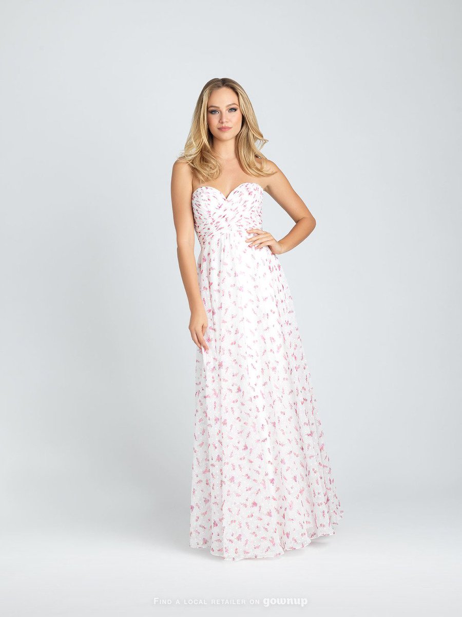 We love this <a href="/AllureBridals/">Allure Bridals</a> 1544 GownUp.com/gowns/24044 #Chiffon #Floral #Ivory #Pink