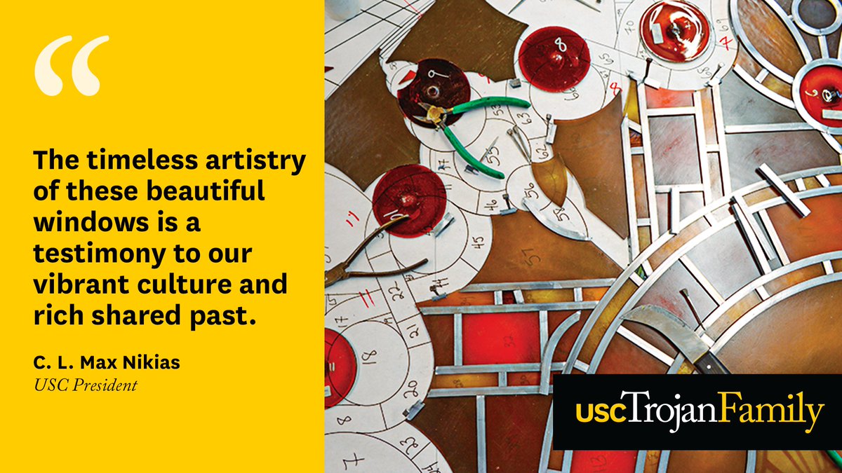 The beautiful stained glass windows at <a href="/USCVillage/">USC Village</a> were crafted by <a href="/JudsonStudios/">Judson Studios</a>, who have a unique, decades-long history w/ #USC—and L.A. ow.ly/zT2H30gBw6i