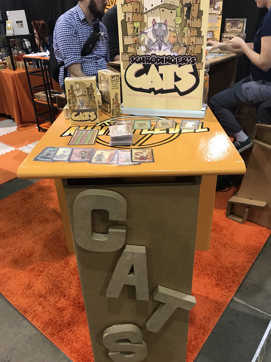 CatPhysicist's tweet photo. @9thLevel booth was hopping all weekend Schrodinger’s Cats love all around!!! Great show @Official_PAX #PAXUnpluged https://t.co/Ga91CVTFzs