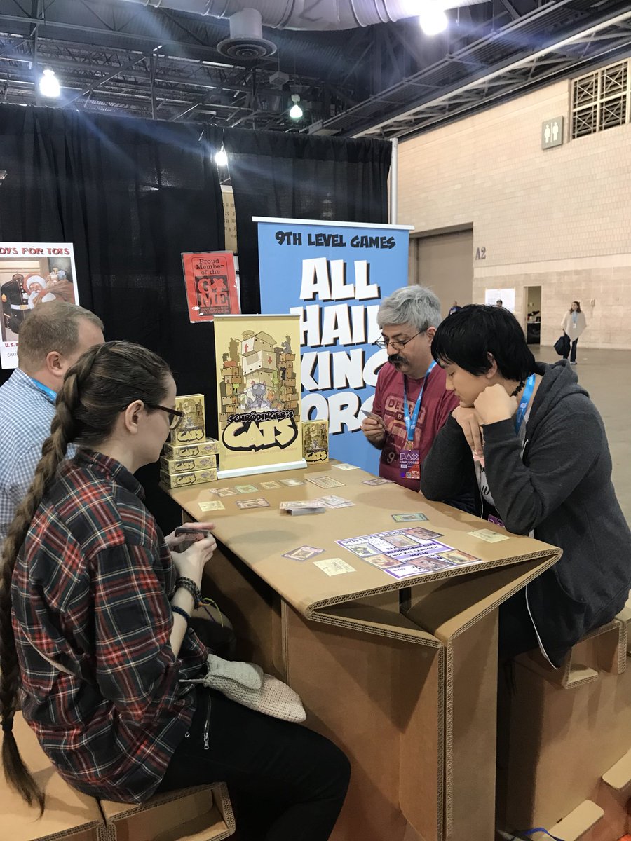 CatPhysicist's tweet photo. @9thLevel booth was hopping all weekend Schrodinger’s Cats love all around!!! Great show @Official_PAX #PAXUnpluged https://t.co/Ga91CVTFzs