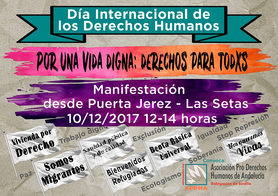 APDHASevilla's tweet photo. Estamos preparando la MANIFESTACIÓN para el próximo #10Diciembre #DerechosHumanos Ayúdanos a difundir.
Evento: https://t.co/ozYAlZ26OF https://t.co/CupSmrH6Bb