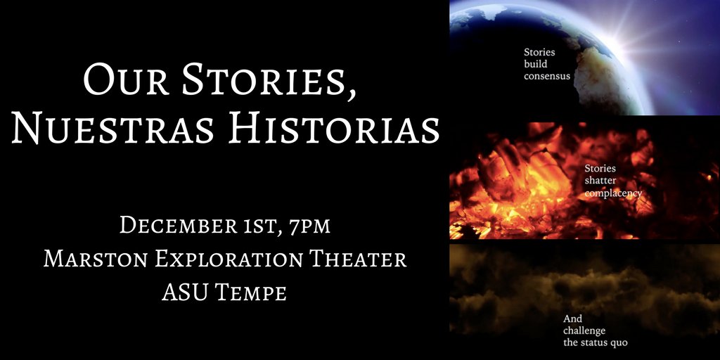 judithperera's tweet photo. "Our Stories, Nuestras Historias" Documentary Premiere next Friday, Dec 1 at the Marston Theater! @ASU_SHPRS @SESEASU @ourstoriesasu @ASUPublicHist #immigration #migration #oralhistory 

RSVP for tickets: https://t.co/ogVE9Nz0qu https://t.co/T5wP2lrmNC