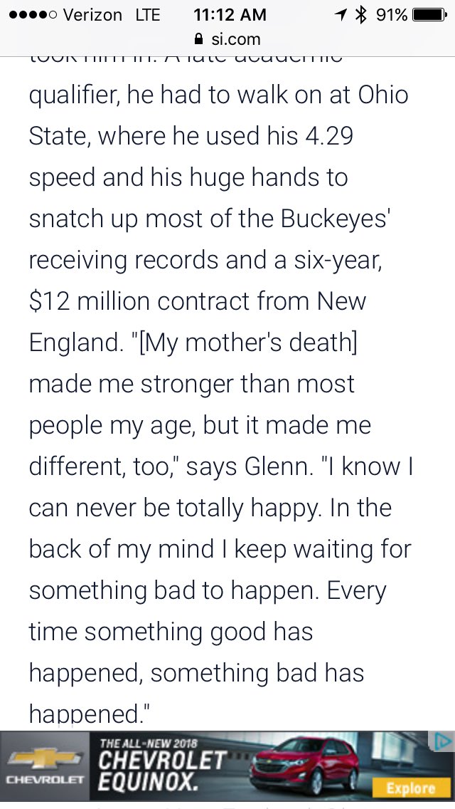 AnilAdyanthaya's tweet photo. Poor Terry Glenn. Had recently gotten engaged, so this quote from a 1996 SI profile was sadly prophetic. #Patriots #Cowboys #ripTG88 https://t.co/mVyj7T2sP2… https://t.co/cYM6KbwnXp