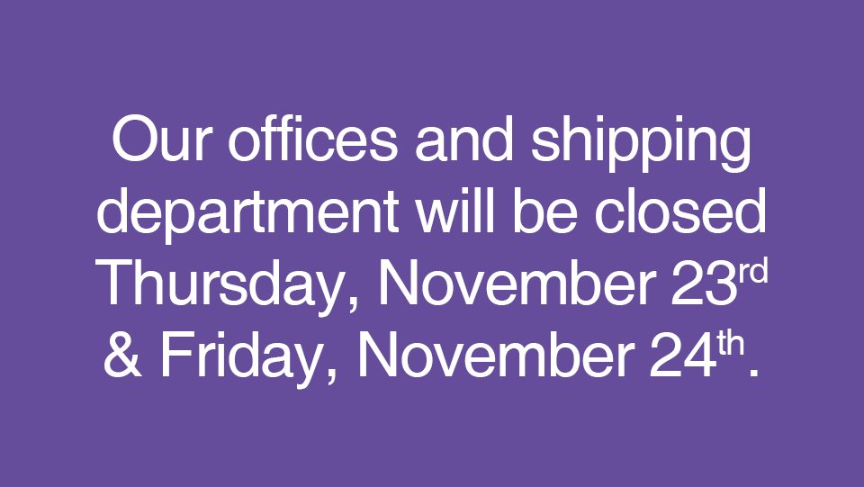 HighlandMetals's tweet photo. Our offices &amp; shipping department will be closed Thursday, November 23rd &amp; Friday, November 24th. Normal business hours will resume on Monday, November 27th. Please consider this when placing your orders. https://t.co/egHiZfK6Jr