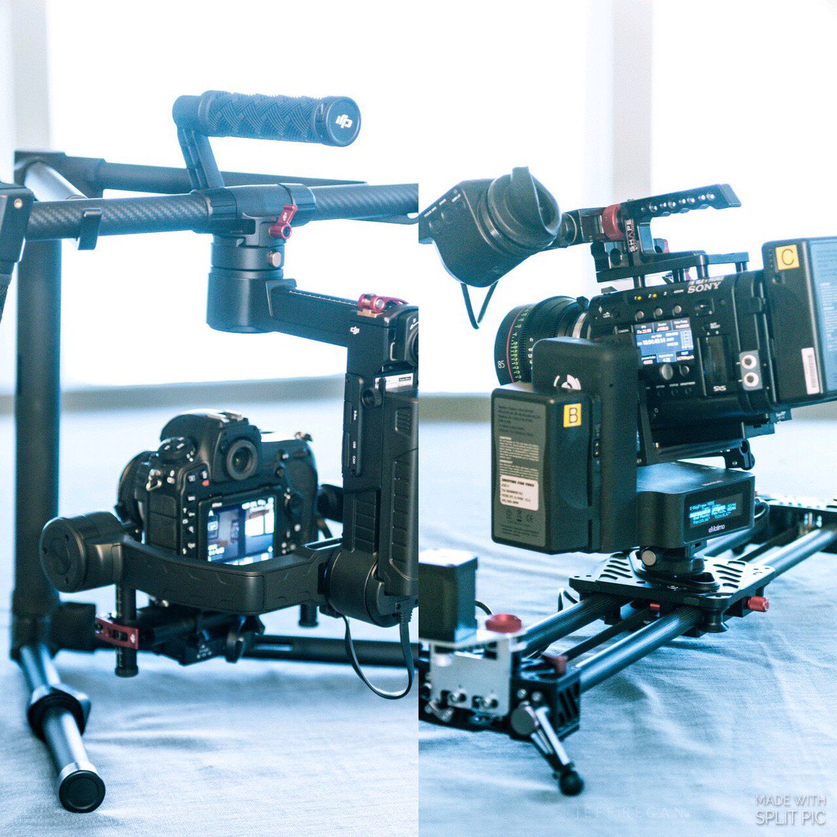 SSVHD's tweet photo. Two great ways to help you achieve moving images: Ronin M 3-axis hand held gimbal, Emotimo Spectrum 4-axis robotic slider.
Ronin M can stabilize cameras up to 8lbs, Emotimo Spectrum can provide 4-axis motion control for cameras up to 12lbs.#emotimo #ronin https://t.co/kY7P0gK66x