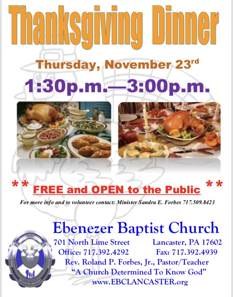 ebclanc's tweet photo. Can’t wait! #thursday #thanksgiving #dinner #community #comingtogether #shareit #loveit #beit #weserve #excited #ebclanc will host anyone, everyone, someone @TheMixatArborPl @tlclancaster @lancasteronline @wgal8 @ywcalancaster @SDoLancaster https://t.co/RC6hfMS4B9