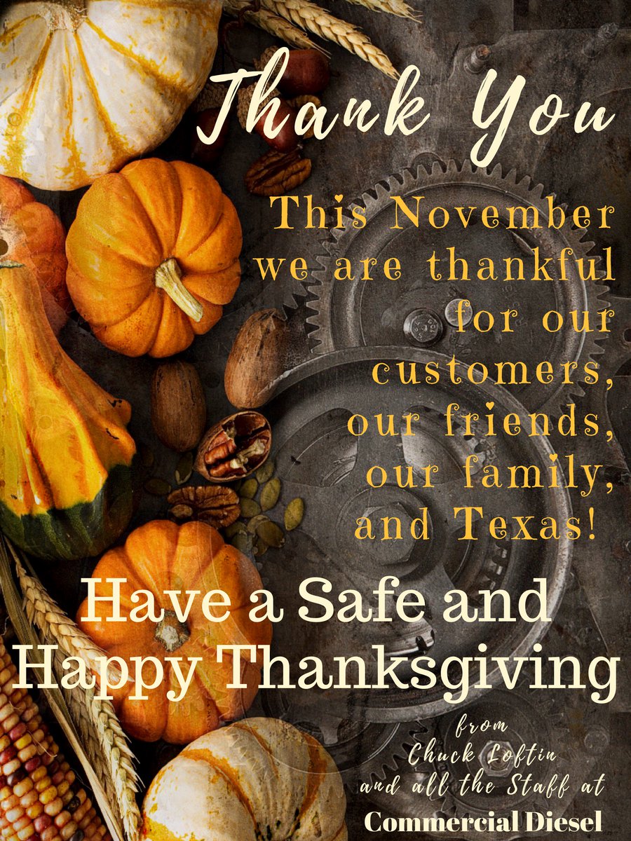 cdpstexas's tweet photo. We are here because of you,
Have a Safe and Happy Thanksgiving!
#HappyThanksgiving2017 #HappyThanksgiving #Deutz #Kubota #Perkins #Cummins #CAT #JLG #equipment #genie #Yanmar #DieselEngine #JohnDeereIndustrial #heavyequipment #rentheavyequipment #dieselrebuild #UnitedRentals https://t.co/ArVW5P57IQ
