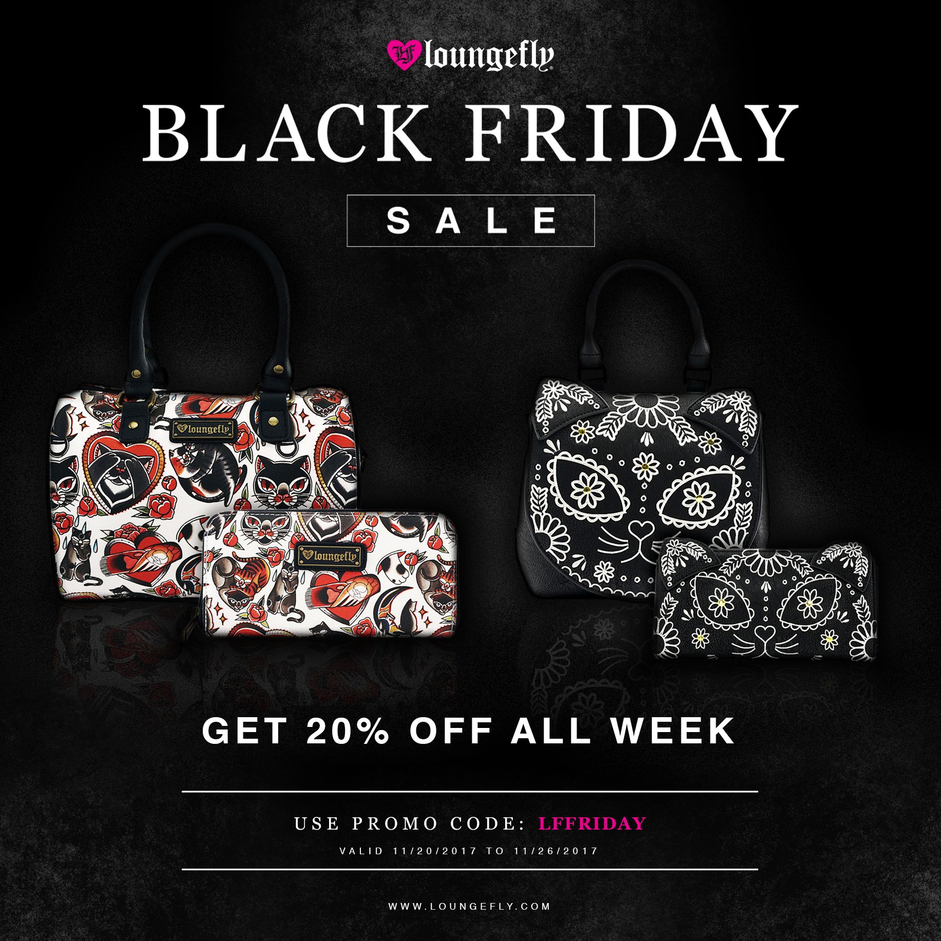 Loungefly on X Our BlackFriday sale starts today Get 20 off now through Sunday with promo code LFFRIDAY at https t 1n3OFAi8rM https t taLWv6hBZV X