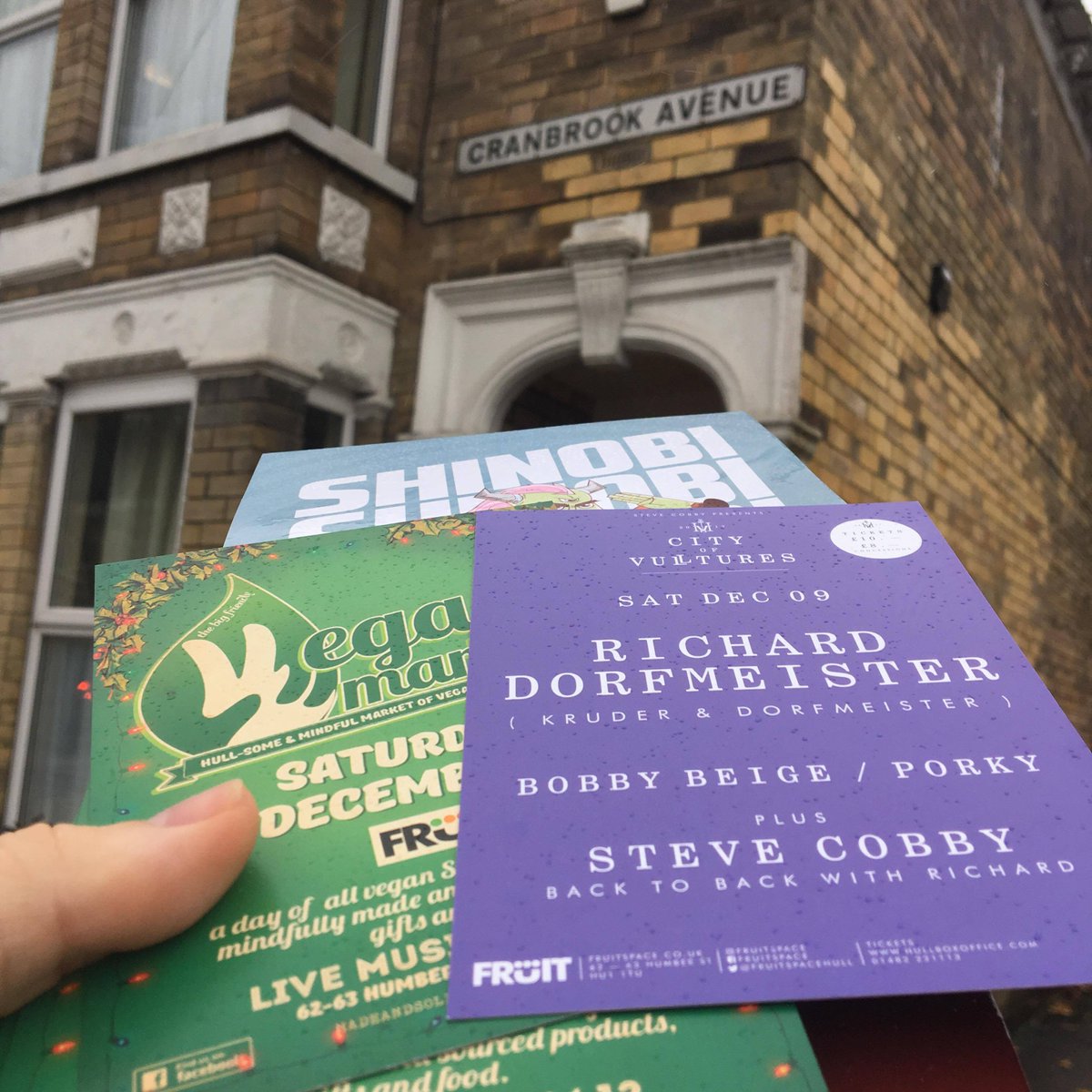 FruitSpaceHull's tweet photo. Our promo team is out flyering for the Vegan market and Richard Dorfmeister on Cranbrook ave this afternoon. Be sure to grab one if you're walking past! 
#hull https://t.co/N5JbwbndDk