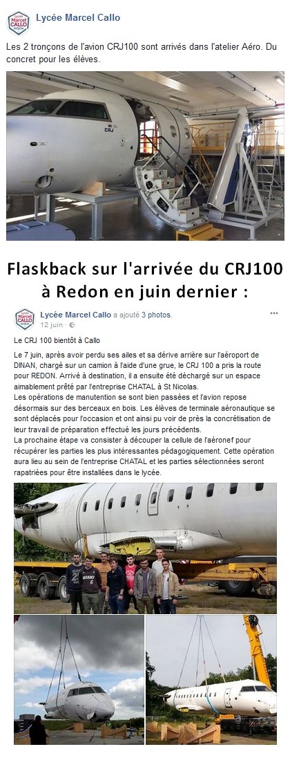 RedonAgglo's tweet image. ✈️ La formation #aeronautique au Lycée Marcel Callo de #Redon :  des travaux pratiques grandeur nature ! Un atelier rendu possible grâce au partenariat avec l'entreprise #CHATAL 
#formationdepointe #industrie #CRJ100