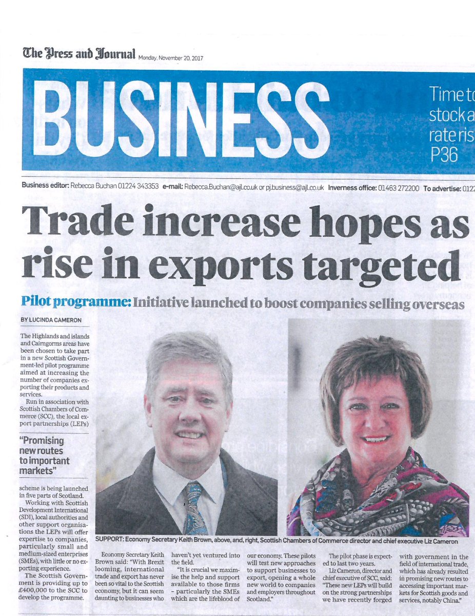 ExportInvernes's tweet image. Inverness Chamber is delighted to be part of the Local Export Partnership which we are implementing for the Highlands and Islands! Promising new routes to important markets to support businesses to export! To read more head to our website and @pressjournal bit.ly/1oRvI0E