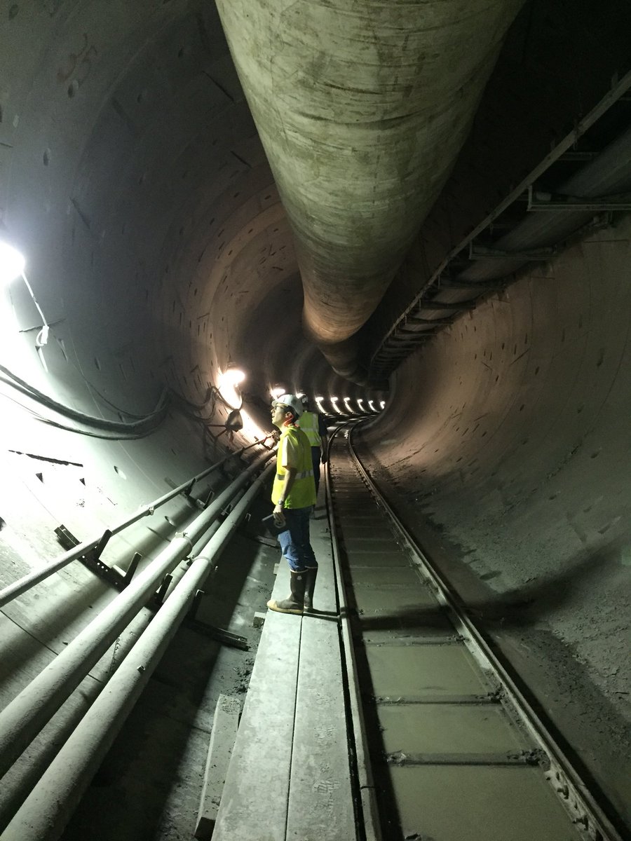 neorsd's tweet photo. #MondayMotivation: Our own @MackenzieTBM has burrowed through rock and lined 7,280 feet of sewer along her 15,000-foot-long Dugway Storage Tunnel journey. https://t.co/32bygiSmNb