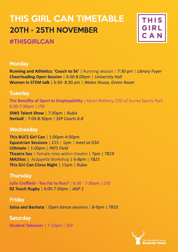 Check out all of the #ThisGirlCan events that we're running this week